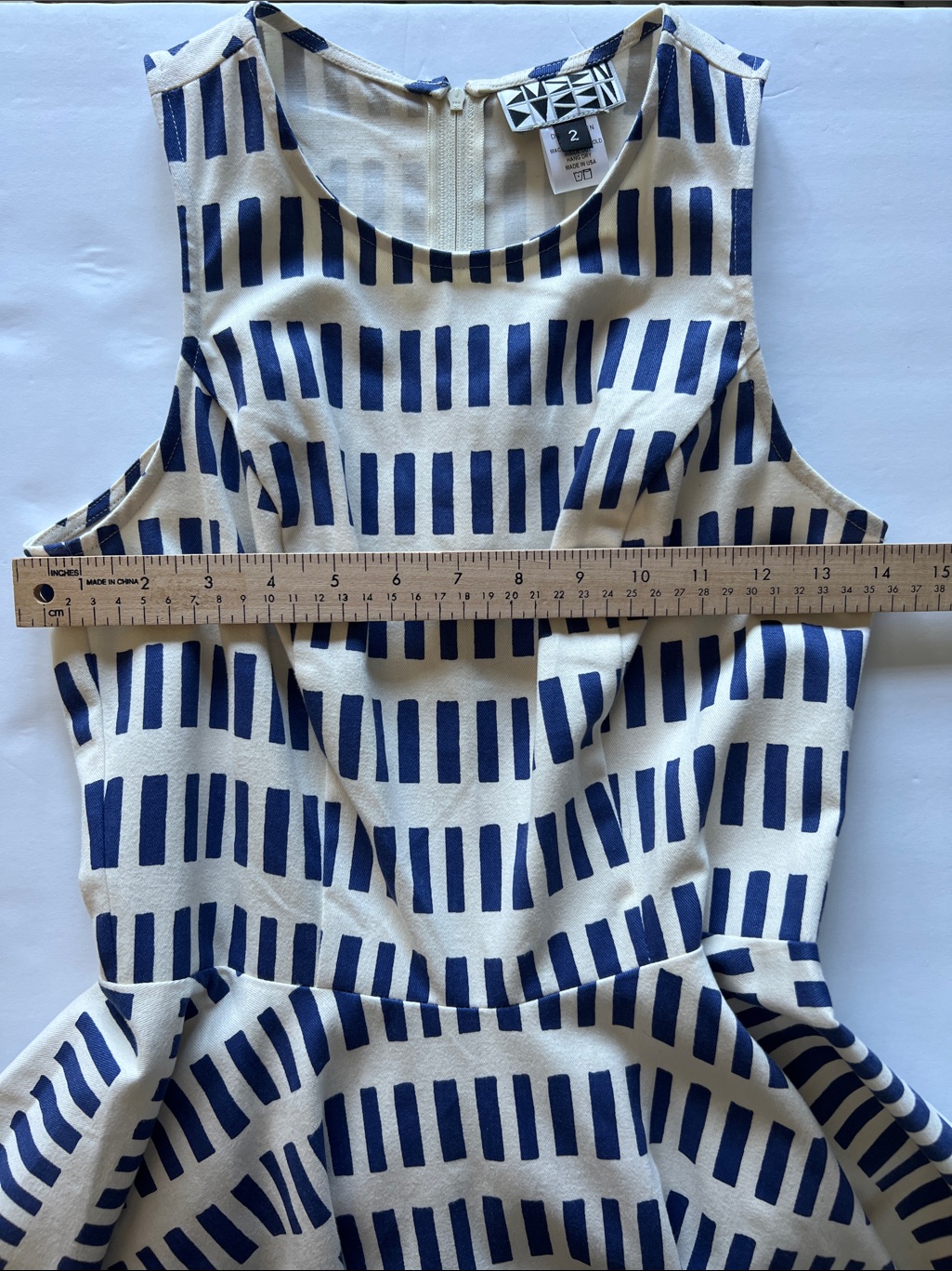 Nwot Dusen Dusen Dash Skater Dress, Navy And Off White, Size 2 — image 5 of 6